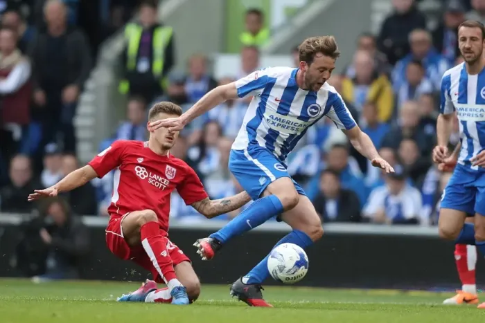 Framed Print : Dale Stephens: Central Midfield Battle in Brighton & Hove Albion vs. Bristol City, EFL Sky Bet Championship (29APR17) Framed Print : Dale Stephens: Central Midfield Battle in Brighton & Hove Albion vs. Bristol City, EFL Sky Bet Championship (29APR17)