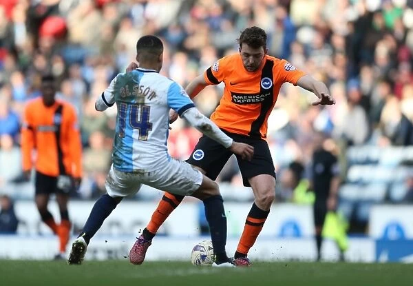 Dale Stephens: Midfield Battle at Ewood Park - Brighton and Hove Albion vs. Blackburn Rovers, Championship Match (21MAR15)