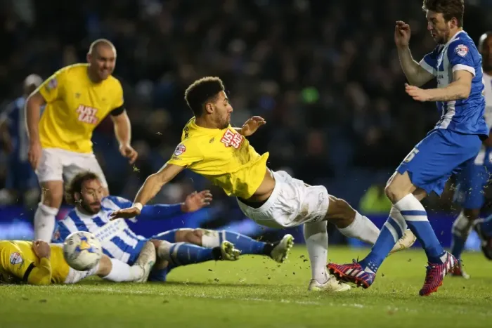 Framed Print : Dale Stephens Stuns Derby County: Thrilling Goal for Brighton in Sky Bet Championship (3 March 2015) Framed Print : Dale Stephens Stuns Derby County: Thrilling Goal for Brighton in Sky Bet Championship (3 March 2015)