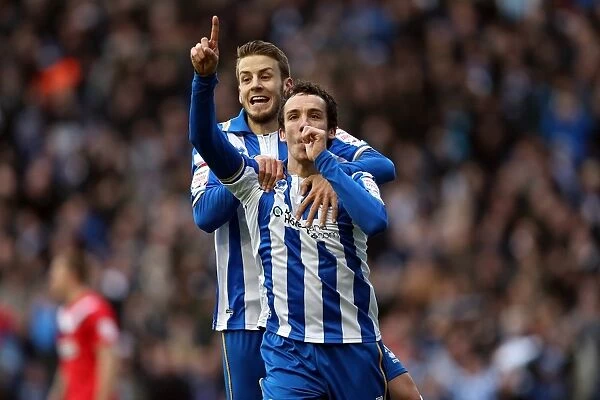 David Lopez Scores Albion's Fourth Goal Against Huddersfield Town, Npower Championship 2013