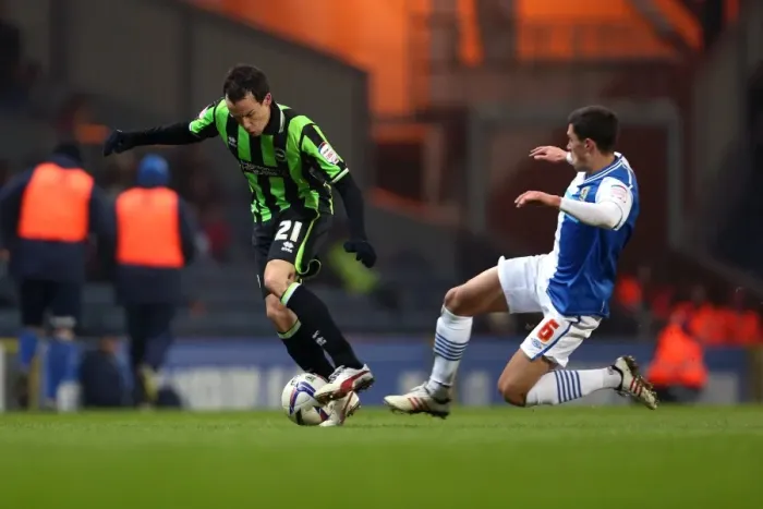 Framed Print : David Lopez Scores for Brighton & Hove Albion against Blackburn Rovers, Npower Championship, January 22, 2013 Framed Print : David Lopez Scores for Brighton & Hove Albion against Blackburn Rovers, Npower Championship, January 22, 2013
