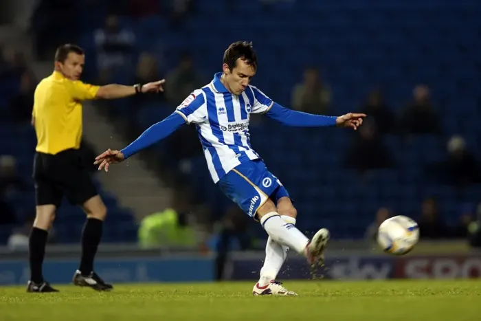 Framed Print : David Lopez Takes a Free Kick in Brighton & Hove Albion vs Millwall, December 2012 Framed Print : David Lopez Takes a Free Kick in Brighton & Hove Albion vs Millwall, December 2012
