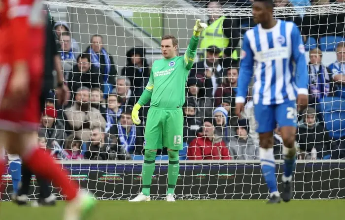 Framed Print : David Stockdale in Action: Brighton and Hove Albion vs. Nottingham Forest, Sky Bet Championship, 7th February 2015 Framed Print : David Stockdale in Action: Brighton and Hove Albion vs. Nottingham Forest, Sky Bet Championship, 7th February 2015
