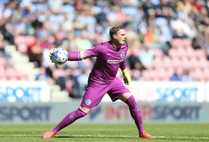 Framed Print : David Stockdale: In Action for Brighton and Hove Albion vs. Wigan Athletic, Sky Bet Championship (18th April 2015) Framed Print : David Stockdale: In Action for Brighton and Hove Albion vs. Wigan Athletic, Sky Bet Championship (18th April 2015)