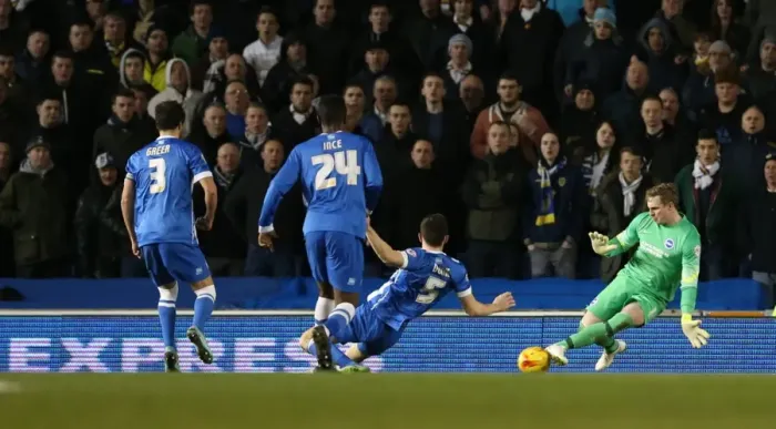 Framed Print : David Stockdale: In Action Against Leeds United, 2015 (Brighton and Hove Albion vs Leeds United) Framed Print : David Stockdale: In Action Against Leeds United, 2015 (Brighton and Hove Albion vs Leeds United)