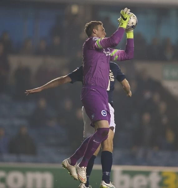 David Stockdale in Action: Millwall vs. Brighton and Hove Albion, Sky Bet Championship 2015
