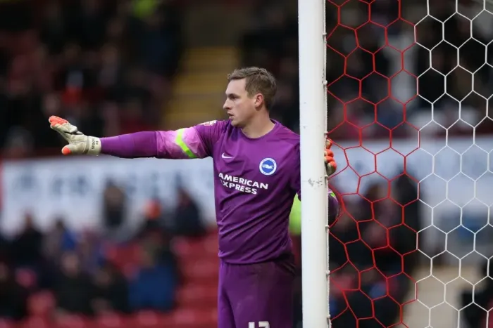 Framed Print : David Stockdale Focused: Brighton and Hove Albion vs. Brentford, FA Cup 3rd Round, Griffin Park, 2015 Framed Print : David Stockdale Focused: Brighton and Hove Albion vs. Brentford, FA Cup 3rd Round, Griffin Park, 2015