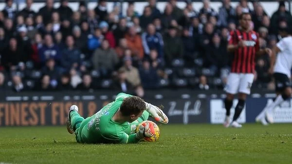 David Stockdale Focused: Derby County vs. Brighton and Hove Albion, Sky Bet Championship, iPro Stadium, December 6, 2014