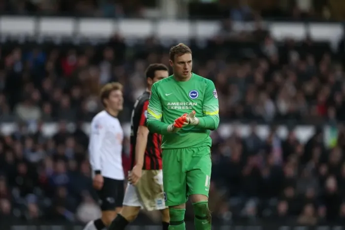 Framed Print : David Stockdale Focused: Derby vs. Brighton & Hove Albion, Sky Bet Championship, iPro Stadium, December 2014 Framed Print : David Stockdale Focused: Derby vs. Brighton & Hove Albion, Sky Bet Championship, iPro Stadium, December 2014