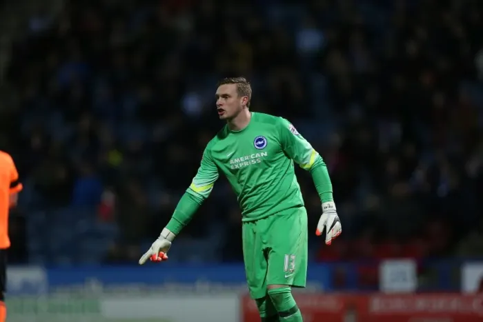 Framed Print : David Stockdale Focuses in Huddersfield vs. Brighton Championship Clash (21OCT14)