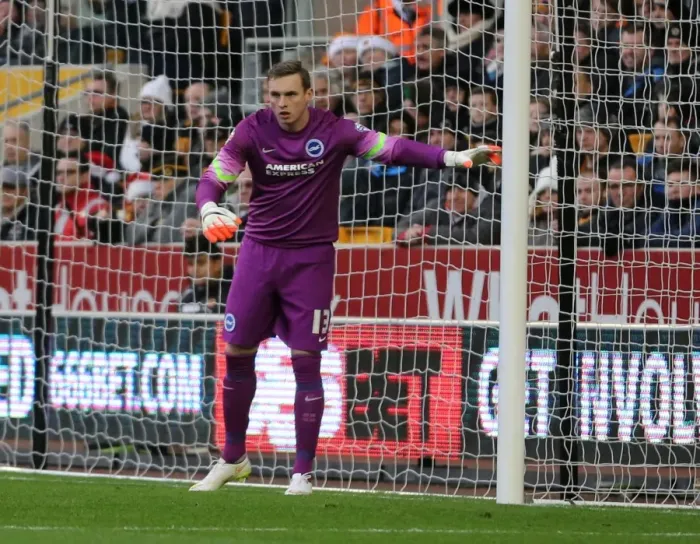 Framed Print : David Stockdale: Intense Concentration during Wolverhampton Wanderers vs. Brighton and Hove Albion, Sky Bet Championship, 2014