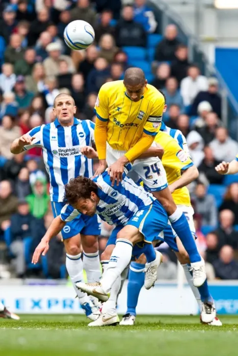 Framed Print : Davies Soars Over Calderon: Aerial Battle in Brighton & Hove Albion vs Birmingham City (April 2012) Framed Print : Davies Soars Over Calderon: Aerial Battle in Brighton & Hove Albion vs Birmingham City (April 2012)