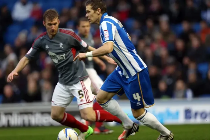 Framed Print : Dean Hammond Attacks in Intense Action: Brighton & Hove Albion vs. Bolton Wanderers, Npower Championship (November 24, 2012) Framed Print : Dean Hammond Attacks in Intense Action: Brighton & Hove Albion vs. Bolton Wanderers, Npower Championship (November 24, 2012)