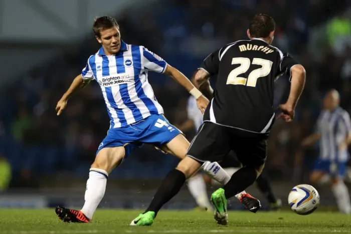 Framed Print : Dean Hammond Tackles Daryl Murphy in Intense Championship Clash between Brighton & Hove Albion and Ipswich Town (October 2012) Framed Print : Dean Hammond Tackles Daryl Murphy in Intense Championship Clash between Brighton & Hove Albion and Ipswich Town (October 2012)