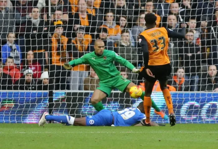 Framed Print : December Showdown: Darren Bent Scores for Brighton Against Wolverhampton (2014) Framed Print : December Showdown: Darren Bent Scores for Brighton Against Wolverhampton (2014)