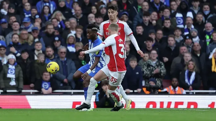 Framed Print : Decisive Moment: Arsenal vs. Brighton & Hove Albion - Premier League Showdown (17DEC23)