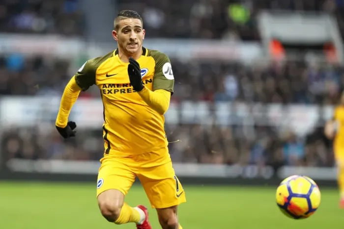Framed Print : Decisive Moment: Knockaert Faces Off Against Newcastle in Premier League Clash (30DEC17)