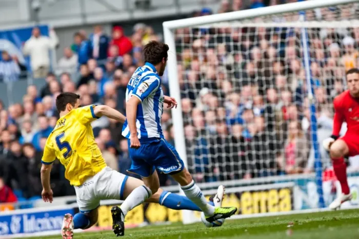 Framed Print : Deflected Determination: Will Buckley's Pivotal Shot in Brighton & Hove Albion vs Birmingham City, Npower Championship (April 21, 2012) Framed Print : Deflected Determination: Will Buckley's Pivotal Shot in Brighton & Hove Albion vs Birmingham City, Npower Championship (April 21, 2012)