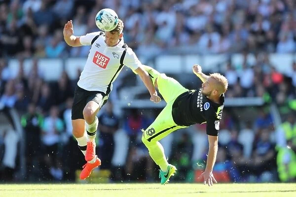 Derby County vs. Brighton and Hove Albion: EFL Sky Bet Championship Clash at iPro Stadium (06AUG16) - Intense Football Action