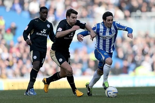 Determined Vincente Leads Brighton & Hove Albion Against Leicester City in 2013 NPower Championship at Amex Stadium