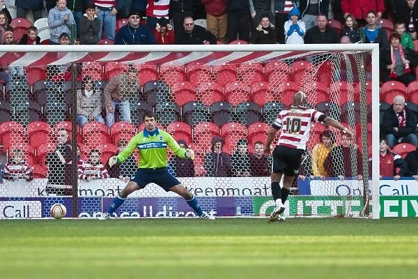 Doncaster Rovers vs. Brighton & Hove Albion: Elhaj Diouf Scores a Penalty to Tie the Npower Championship Match, March 3, 2012