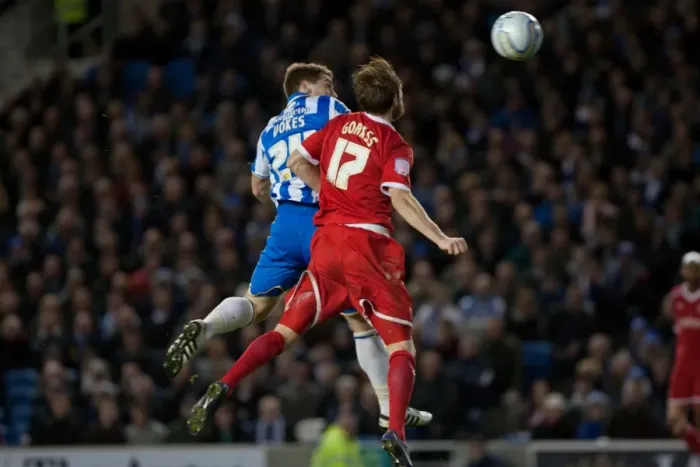 Framed Print : Dramatic Header Save: Brighton & Hove Albion's Defense Thwarts Sam Vokes at Amex Stadium, Championship 2012 Framed Print : Dramatic Header Save: Brighton & Hove Albion's Defense Thwarts Sam Vokes at Amex Stadium, Championship 2012