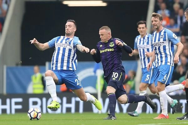Duffy vs Rooney: Intense Battle at the American Express Community Stadium - Brighton and Hove Albion vs Everton, Premier League (12th August 2017)