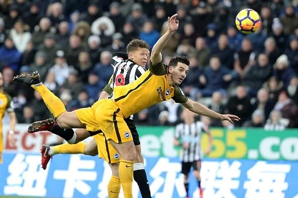 Dunk vs. Gayle: Intense Battle Between Newcastle and Brighton Defender and Forward in Premier League Clash (30DEC17)