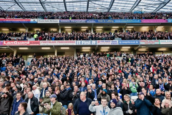 Framed Print : Electric Atmosphere at The Amex: Brighton & Hove Albion FC Crowd Shots (2011-12)