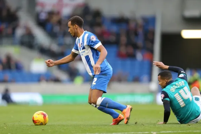 Framed Print : Eliott Bennett in Action: Brighton & Hove Albion vs. Wigan Athletic (Nov 2014) Framed Print : Eliott Bennett in Action: Brighton & Hove Albion vs. Wigan Athletic (Nov 2014)