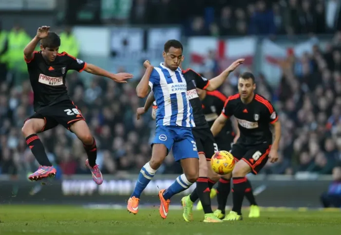 Framed Print : Elliott Bennett in Action: Brighton & Hove Albion vs. Fulham (29NOV14) Framed Print : Elliott Bennett in Action: Brighton & Hove Albion vs. Fulham (29NOV14)