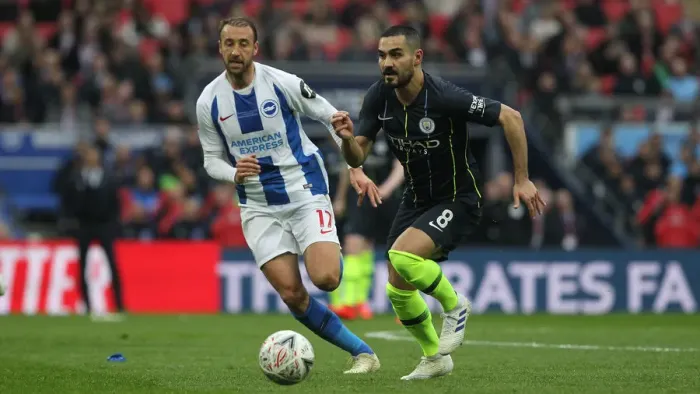 Framed Print : Emirates FA Cup Semi-Final: Manchester City vs. Brighton & Hove Albion Showdown at Wembley Stadium (06.04.19)
