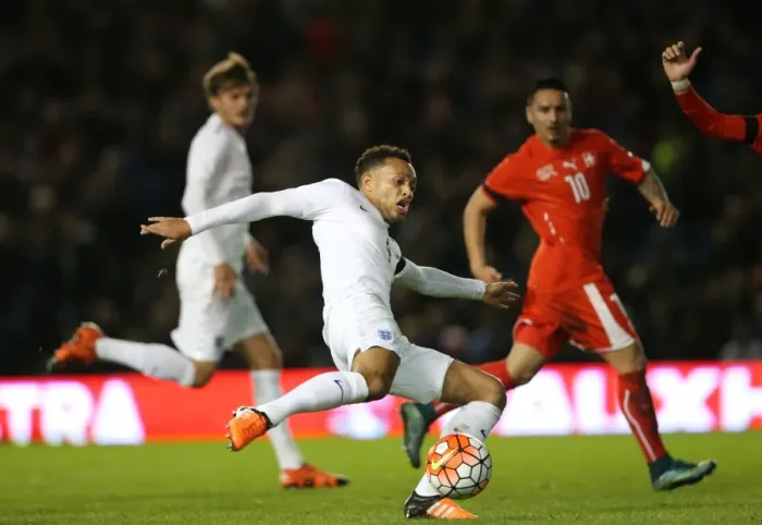 Framed Print : England U21s vs. Switzerland: 2016 European Championship Qualifier at Brighton and Hove Albion FC (16 November 2015) Framed Print : England U21s vs. Switzerland: 2016 European Championship Qualifier at Brighton and Hove Albion FC (16 November 2015)