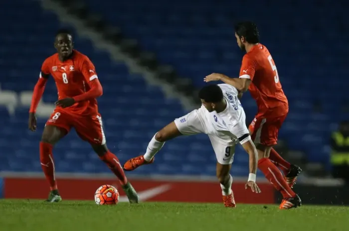 Framed Print : England U21s vs. Switzerland: Action-Packed Match at Brighton and Hove Albion's American Express Community Stadium (16 November 2015) Framed Print : England U21s vs. Switzerland: Action-Packed Match at Brighton and Hove Albion's American Express Community Stadium (16 November 2015)