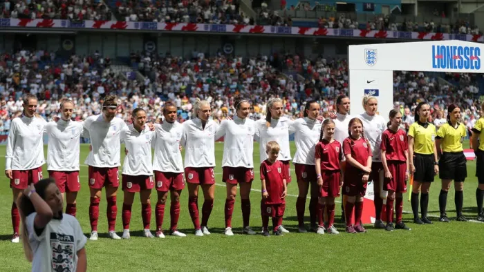 Framed Print : England Women vs New Zealand Women: FIFA World Cup Warm-Up Match at Brighton and Hove Albion's American Express Community Stadium (01.06.19) Framed Print : England Women vs New Zealand Women: FIFA World Cup Warm-Up Match at Brighton and Hove Albion's American Express Community Stadium (01.06.19)