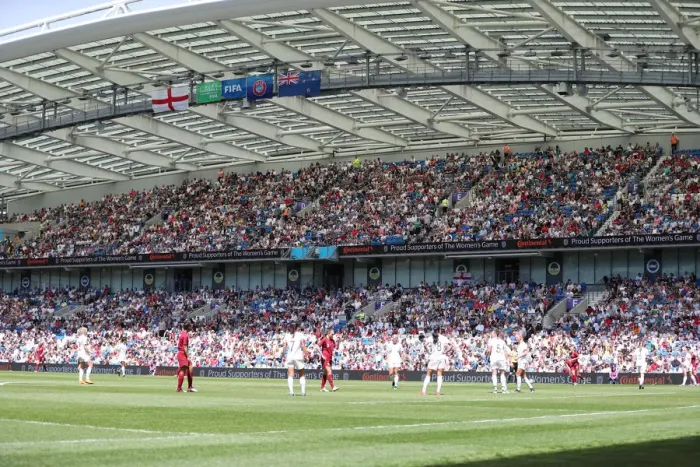 Framed Print : England Women vs New Zealand Women: FIFA World Cup Warm-Up Match at Brighton and Hove Albion's American Express Community Stadium (01.06.19) Framed Print : England Women vs New Zealand Women: FIFA World Cup Warm-Up Match at Brighton and Hove Albion's American Express Community Stadium (01.06.19)