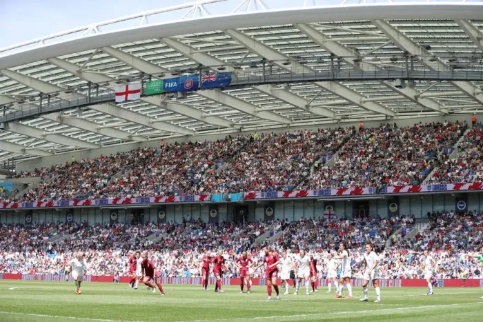 Framed Print : England Women vs New Zealand Women: FIFA World Cup Warm-Up at Brighton and Hove Albion's American Express Community Stadium (01.06.19)