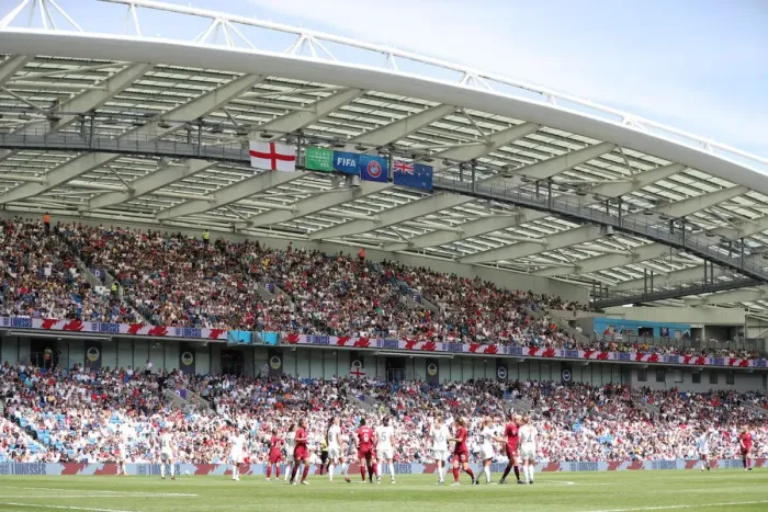Framed Print : England Women vs New Zealand Women: FIFA World Cup Warm-Up Match at Brighton and Hove Albion's American Express Community Stadium (01.06.19)