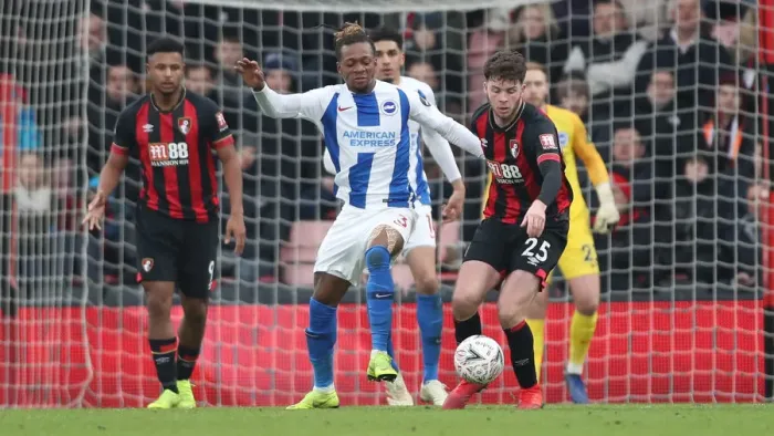 Framed Print : FA Cup Third Round: AFC Bournemouth vs. Brighton and Hove Albion, 5th January 2019 - Intense Match Action at Vitality Stadium Framed Print : FA Cup Third Round: AFC Bournemouth vs. Brighton and Hove Albion, 5th January 2019 - Intense Match Action at Vitality Stadium