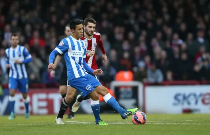 Framed Print : FA Cup Showdown: Adam Chicksen's Focused Performance for Brighton against Brentford (3rd January 2015) Framed Print : FA Cup Showdown: Adam Chicksen's Focused Performance for Brighton against Brentford (3rd January 2015)