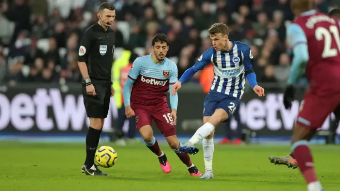 Framed Print : February Face-Off: West Ham United vs. Brighton & Hove Albion - Premier League Clash at London Stadium Framed Print : February Face-Off: West Ham United vs. Brighton & Hove Albion - Premier League Clash at London Stadium