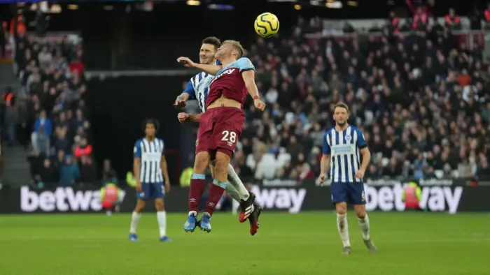 Framed Print : February Face-Off: West Ham United vs. Brighton and Hove Albion in Premier League Action