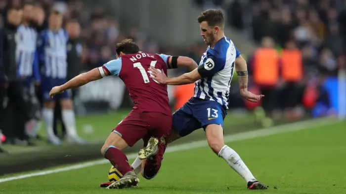 Framed Print : February Showdown: West Ham United vs. Brighton and Hove Albion in Premier League Action Framed Print : February Showdown: West Ham United vs. Brighton and Hove Albion in Premier League Action