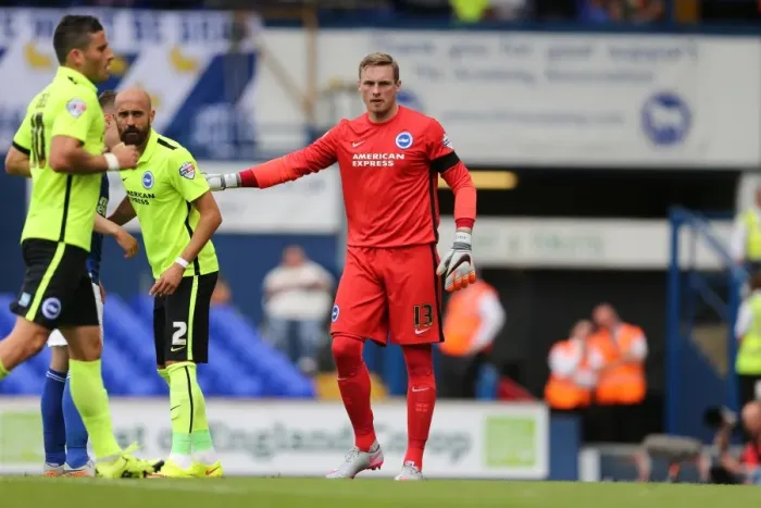 Framed Print : Focused David Stockdale: Brighton and Hove Albion Goalkeeper in Action at Ipswich Town, Sky Bet Championship 2015 Framed Print : Focused David Stockdale: Brighton and Hove Albion Goalkeeper in Action at Ipswich Town, Sky Bet Championship 2015