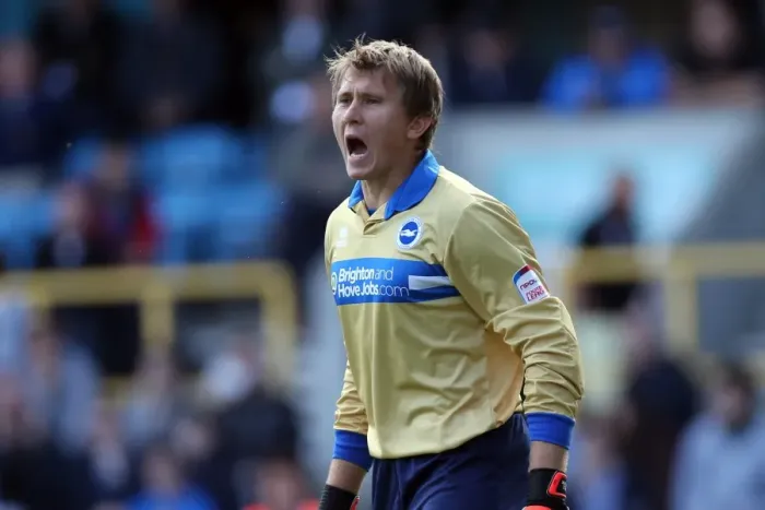 Framed Print : Formidable Tomasz Kuszczak: Brighton and Hove Albion FC's Unyielding Guardian