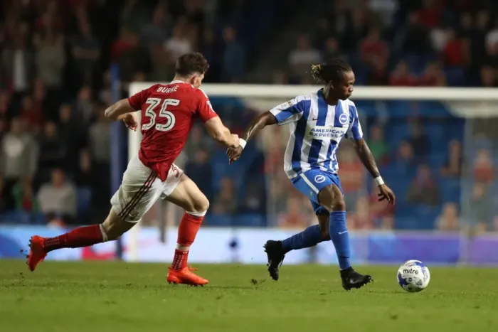 Framed Print : Gaetan Bong in Action: Brighton & Hove Albion vs Nottingham Forest, EFL Sky Bet Championship (12th August 2016) Framed Print : Gaetan Bong in Action: Brighton & Hove Albion vs Nottingham Forest, EFL Sky Bet Championship (12th August 2016)