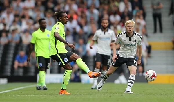 Gaetan Bong in Action: Fulham vs. Brighton and Hove Albion, Sky Bet Championship 2015 - Defender's Determined Performance