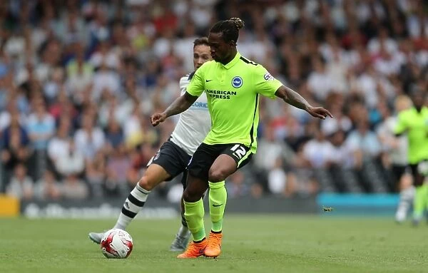 Gaetan Bong in Action: Fulham vs. Brighton and Hove Albion, Sky Bet Championship 2015 - Brighton Defender Faces Off Against Fulham