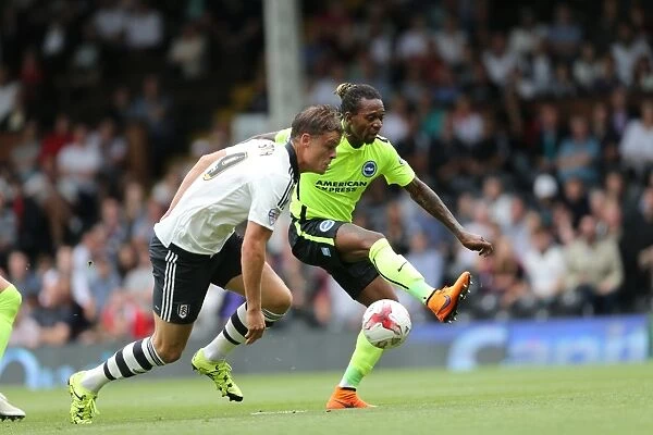 Gaetan Bong in Action: Fulham vs. Brighton and Hove Albion, Sky Bet Championship 2015