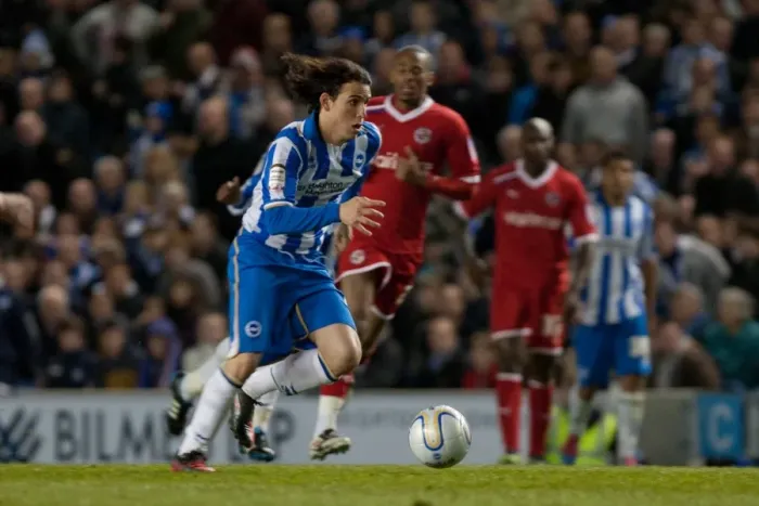 Framed Print : Gai Assulin: In Action for Brighton & Hove Albion Against Reading, April 10, 2012 Framed Print : Gai Assulin: In Action for Brighton & Hove Albion Against Reading, April 10, 2012